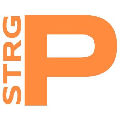 quadratisches steuerung p offizielles logo in orange